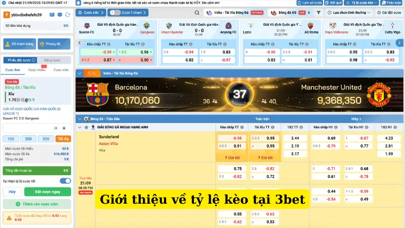 Giới thiệu về tỷ lệ kèo tại 3bet